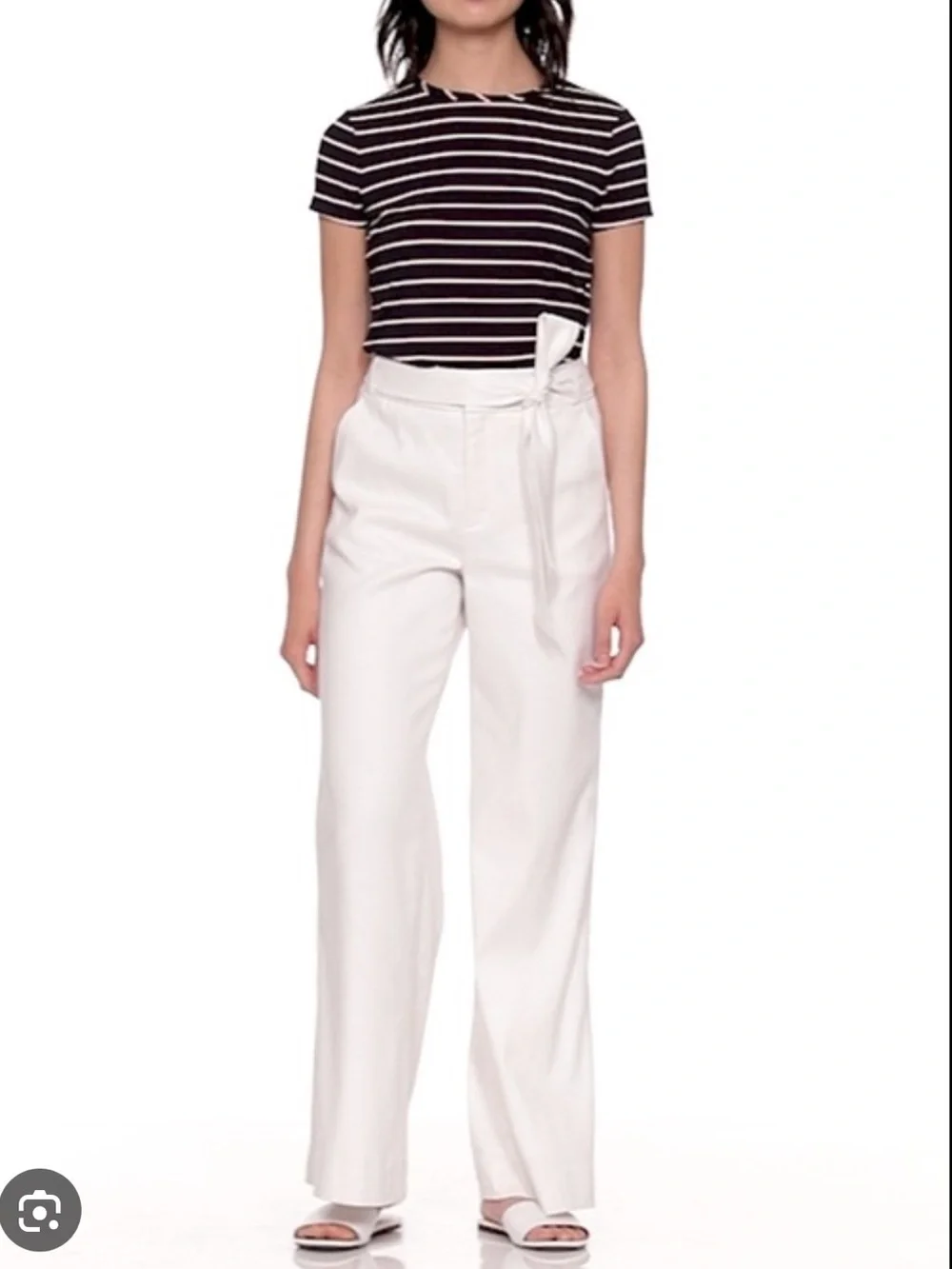 Banana Republic Wide Leg High Rise Linen Blend Pant Women’s Size 8 Off White KK